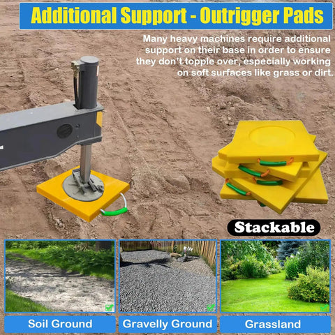Rock Solid Outrigger Pads For Cranes And Boom Lifts Heavy Duty Camper Leveling Blocks Anti Slip Stabilizer Mats Keep Your Rig Planted No Sinking Nonsense Stackable Landing Pads For Fire Trucks And Tree Crews 6 Piece Kit
