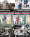 People using Extra Large 84 Inch By 63 Inch Thermal Mylar Emergency Blanket Kit in various scenarios