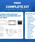 Wide Mouth Above Ground Pool Skimmer Kit With Durable ABS Construction components for easy installation overview