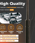 Heavy Duty 2 Pack Liftgate Struts And Rear Trunk Supports Compatible With Nissan Rogue 2014 To 2020 showing rust-resistant metal shaft and seals.