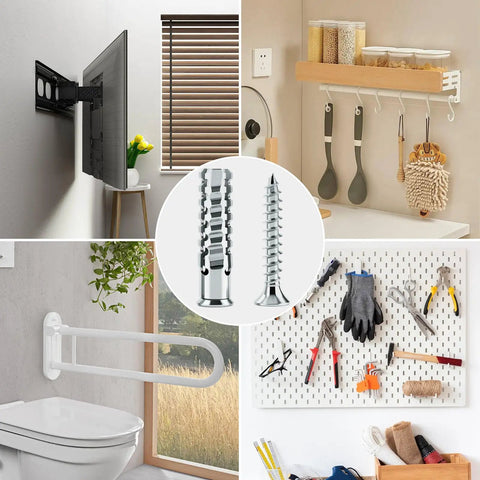 Heavy Duty Door Hinge Repair Screws With Expanding Drywall Anchors provide solid grip for various home uses.