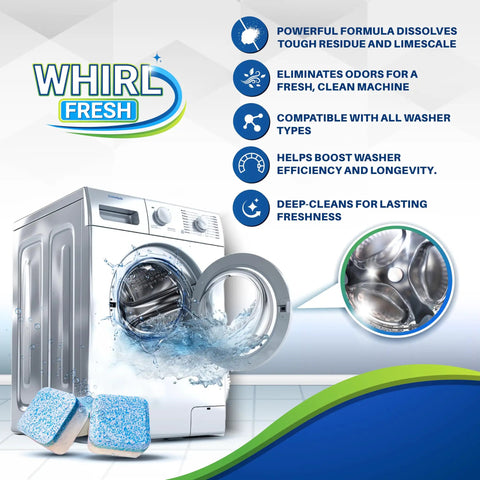 Washing Machine Cleaner Tablets 24 Pack Nukes That Stale Washer Funk And Stubborn Residue for top load and front load machines.