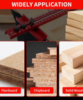 4 In 1 Router Milling Groove Bracket Pro Grade Aluminum Alloy Circle Cutting Jig For Woodworking, shown with wood types