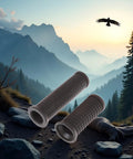 Two Piece Black MTB Handlebar Grips For Twist Shifters Shockproof Anti Slip TPR Rubber Long Or Short Grips in mountain setting