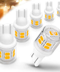 Five Pack T10 LED RV Lights For Camper And Boat Easy Swap 12V 24V Back Up Interior Dome Map License Trunk Lamp Warm White 2700K