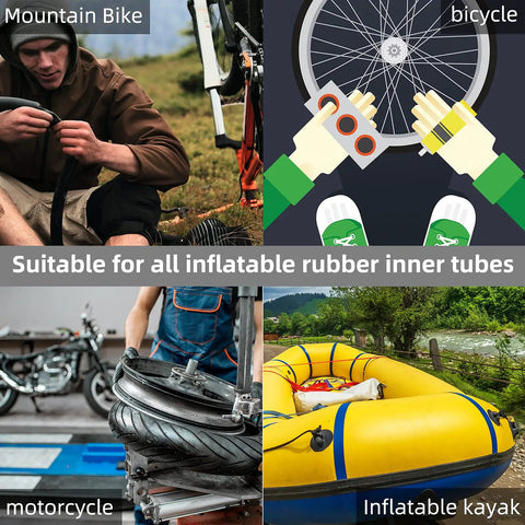 Portable Bike Tire Patch Kit For Punctures With 24 Vulcanizing Patches And Sandpaper Rasp For Cycling, Motorcycle, BMX, ATV Use