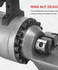 Heavy Duty Electric Hydraulic Rebar Cutter For Construction Sites showing the ring nut design for enhanced stability in cuts.