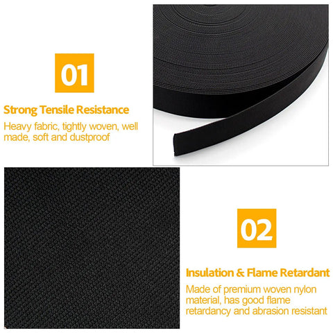 Premium Nylon Protective Hose Sleeve For Welding And Hydraulic Hoses 1 Inch Inner Diameter 25 Feet Long Tough As Nails Black