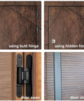 Sleek Hidden Door Hinges Pair 180 Degree Swing Zinc Alloy Concealed Hinge Kit For Solid Doors 176 Lb Load Rating 3 Dim Adjustable Invisible Hinge Set No Fuss Install For 40mm Thick French Doors illustrated in four views