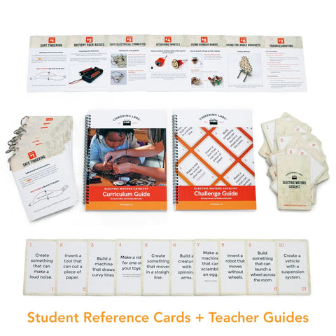 Catalyst Class Pack and Cabinet Hands On STEM Kit For Students Ages 8 To 12 Learn Electronics And Science With Screen Free Inventions And 10 Plus Projects Teacher Ready Curriculum For Grades 3 To 6 student reference cards and teacher guides