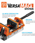 VersaMag Magnetic Vise Set With Two Rotor System For Ultra Secure Clamping, showing 1,754 lbs holding force and 1-9/16 inch jaw height