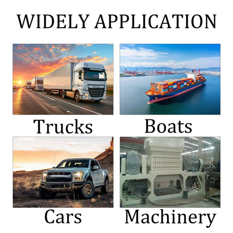 Image showcasing widely applied uses for Top Shelf 100 Piece M1.5 X 8mm Slotted Spring Pins in trucks, boats, cars, and machinery.