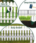 No Dig Animal Barrier Fence Kit 27ft Long 17in High Garden Border Fence With 25 Rustproof Metal Panels 1.52in Spike Spacing