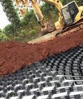 Heavy-Duty Gravel Grid Stabilizer For Driveways And Pathways installed on soil, durable honeycomb paver system, weather-resistant