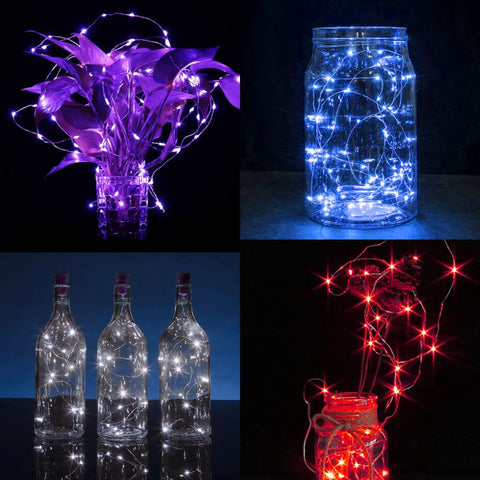 12 Pack Battery Operated Fairy Lights 7Ft Each With 20 LEDs Waterproof Silver Wire Firefly String Lights in jars and bottles
