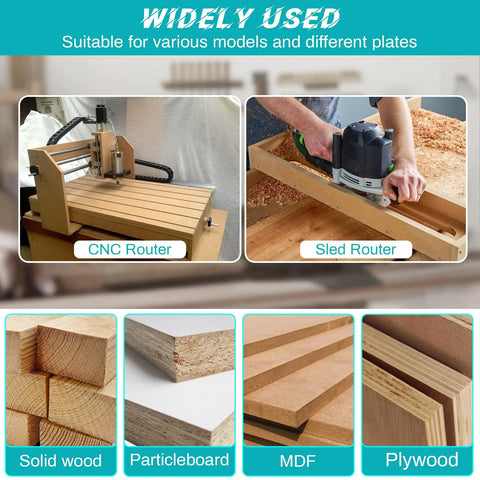 Spoilboard Surfacing Router Bit With Half Inch Shank And Three Inch Cutting Diameter Four Wing Design For Smooth Slab Flattening And Planing In Woodworking Durable Carbide Inserts Included Pro Grade CNC Routing