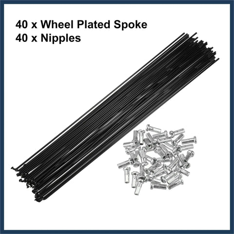 40Pcs 14G Bicycle Steel Spokes 292mm Length With Nipples Wheel Spoke Kit For Most Bikes Replacement And Upgrade For Stronger Wheels