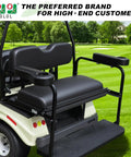 Golf Cart Rear Seat Arm Rest Kit With Cup Holder Black Universal Fit For EZGO Club Car And Yamaha installed on cart