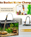 Bucket Free Aquarium Water Change Kit With Metal Faucet Connector And Long 25 Ft Hose Auto Siphon Gravel Cleaner setup