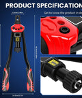 16 Inch Pro Rivet Nut Kit With Quick Change Mandrels, Heavy Duty Rivnut Nutsert Tool featuring ergonomic red grips
