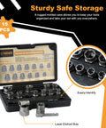 Heavy Duty Bolt Extractor Kit With Three Eighths Inch Adapter, Easy Out Set And Lug Nut Remover 15 Pieces in molded case
