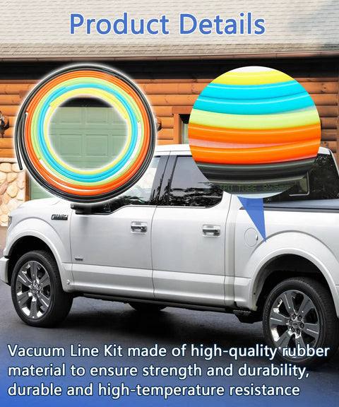 Premium 5 Pc Vacuum Line Hose Kit For Ford F-150 Trucks 92 To 96 With 5.0 And 5.8 V8 Engines Super Durable Upgrade Your Ride Today. colored rubber hoses for Ford F-150 vacuum lines
