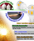 Five Pack T10 LED RV Lights For Camper And Boat Easy Swap 12V 24V showcasing bulb design and features like heat sink, lampshade.