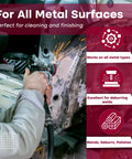 Person using Medium Non Woven Surface Conditioning R Type Quick Change Disc 2 Inch Maroon Pro Grade For Metal Prep