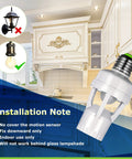 Three Pack Motion Sensor Light Socket Adapters For E26 And E27 Bulbs, No-Fuss Screw-In Install, Auto On Off Lighting instructions