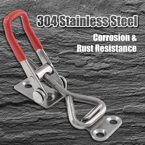 Beefy Heavy Duty Adjustable Toggle Latch Clamp 4001 Style Made From 304 Stainless Steel Quick Release Hasp Clamp With 390 Lbs Holding Capacity