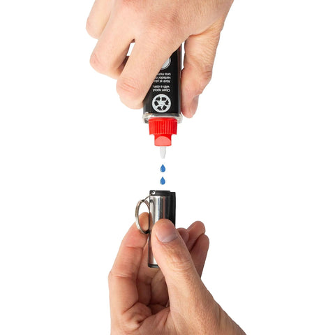 Filling Permanent Fire Starter 5 Pack, Waterproof Metal Keychain Lighter For Camping Stoves Grills And Emergencies, Unlimited Strikes Anywhere