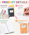Colorful 24 Pack Mini Journal Notebooks With Ballpoint Pen, Themed Composition Notebooks For Back To School And Office Supplies