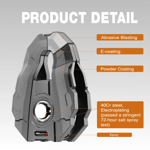 10 Ton Snatch Block, Heavy Duty Recovery Pulley With 22,046 Lbs Working Load Limit, 3/4 Inch Rope Diameter For Off Road Recovery, Towing, And Winching, Gray, 40Cr steel detail
