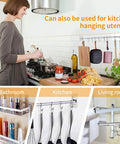 Heavy Grip Self Adhesive Sticky Screws Eight Piece Set Damage Free Wall Mount Hardware With Three Sizes used for hanging kitchen utensils.