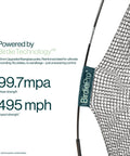 Close-up of Pro Golf Practice Net 10 By 7 Feet Heavy Duty Hitting Net frame, featuring BirdiePro label and mesh detail.