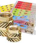 350 Pc Metric Threaded Inserts Kit For Plastic Heat Set Inserts M2 To M6 Knurled Brass Nuts, A DIYers Dream For 3D Printing And Injection Molding, With Individual Compartments