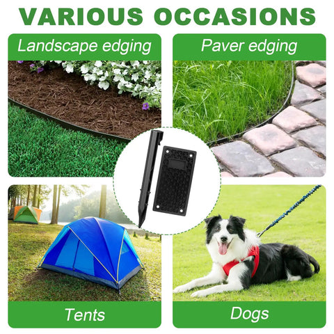Built To Last Heavy Duty Plastic Landscape Edging Anchoring Stakes Set With 9.8 Inch Spikes for gardens and lawns