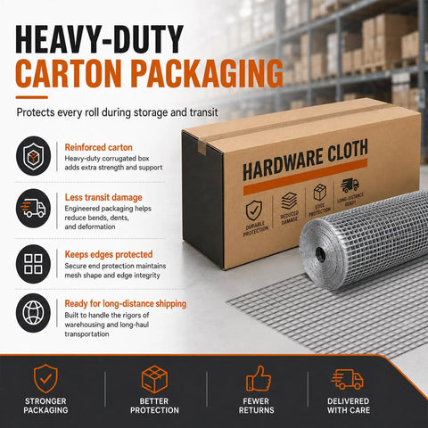 Heavy Duty Half Inch Hardware Cloth Mesh For Poultry Fencing 48 By 100 Inches 19 Gauge Zinc Coated Steel Wire Tough As Nails Flexible Long Lasting Mesh For Coops Gardens Poultry Runs Rabbits And DIY Projects in carton packaging