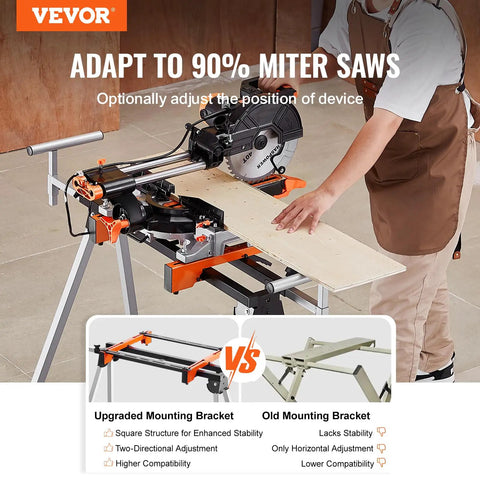 80 Inch Collapsible Miter Saw Work Table With Heavy Duty Rollers And Extendable Slide Rail Holds 300 Lbs Folds Flat For Easy Garage Transport Delivers Rock Solid Cutting Precision Anytime