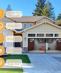 Double Garage Screen Door 16x7 Feet For Two Car Garage Fiberglass Magnetic Screen With 38 Strong Magnets And Weighted Bottom, exterior view