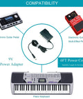 Six Foot 9V AC DC Power Adapter For Roland Boss RC 3 Loop Station with adapter, pedals, and keyboard compatibility chart