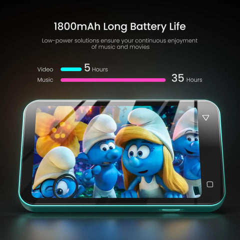 Kids MP3 Player With Bluetooth 80GB, Preloaded Spotify And Spotify Kids, Audible, WiFi MP4 Music Player, 4 Inch Screen, Blue