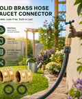 Heavy Duty 3/4 Inch Solid Brass Garden Hose Connector Set With Double Female Ends And Spare Washers for faucet and garden use