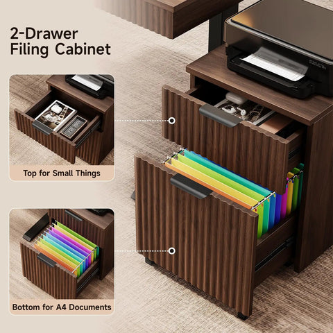 Killer 55 Inch Electric Standing Desk With Smooth Walnut Top And Ultra Silent Motor Making Your Sit Stand Workspace A Breeze While Nailing Daily Ergonomic Comfort with 2-drawer filing cabinet.