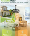 22 Inch Outdoor Ceiling Fan With Light For Patio And Pergola, Waterproof Gazebo Fan With Remote in living room setting