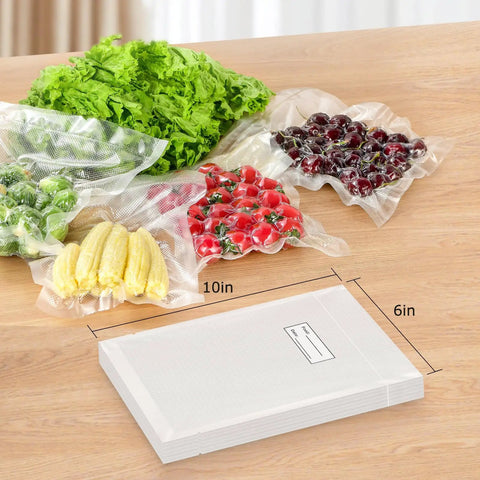 Pint Size Vacuum Sealer Bags 100 Pack 6x10 Inches Heavy Duty Commercial Grade Precut Storage Bags for Sous Vide and Meal Prep