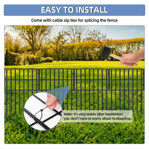 25 Pack No Dig Garden Animal Barrier Fence Kit 17 Inch High By 27 Ft Long Rustproof Metal Border easy installation