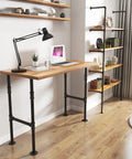 38 Inch Industrial Pipe Table Legs Black Powder Finish, Metal Desk and Bar Height Legs in modern home office setup