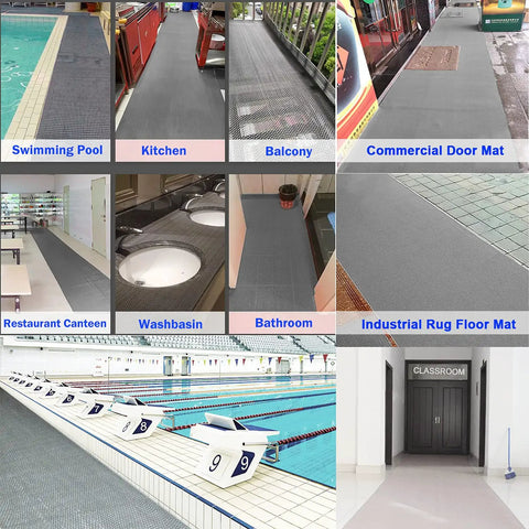 Drainage Floor Mat 3x13 Ft Non Slip Mesh Floor Cover For Wet Areas Pool Garage Patio Garden Restaurant Industrial