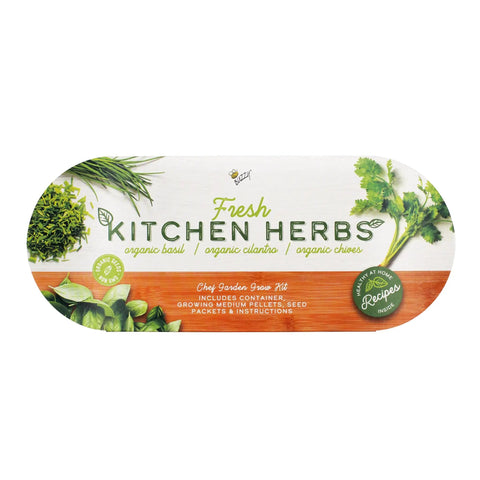 Organic Indoor Herb Garden Kit With Basil Cilantro And Chives Copper Windowsill Planter Coconut Husk Growing Medium Seed Packets Easy Step By Step Guide Perfect Gift For Home Chefs And Green Thumbs packaging.